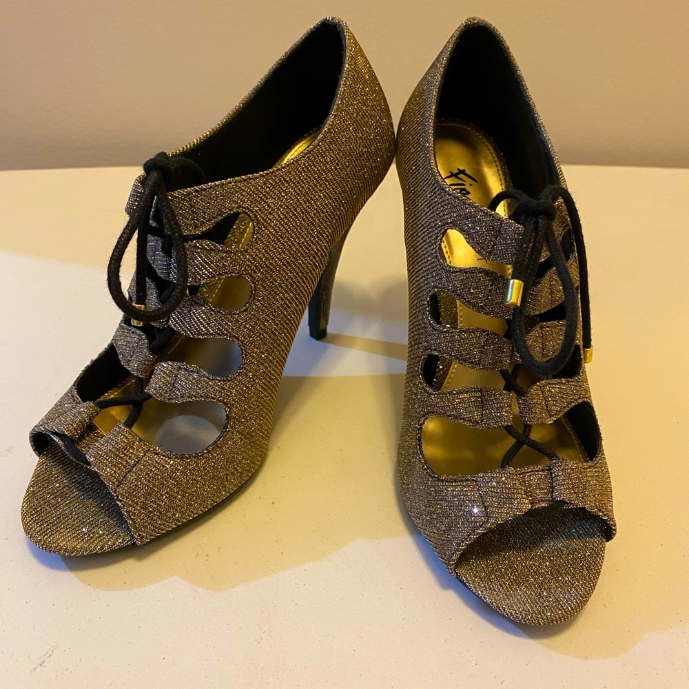 High heel peep toe shoes